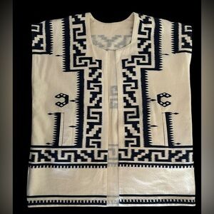 MES DEMOISELLES PARIS CARDIGAN TUNIC VEST REVERSIBLE WOVEN COTTON BOHO 38 US 6